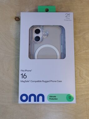 Onn MagSafe Compatible Rugged Clear Phone Case Designed To Fit The iPhone 16